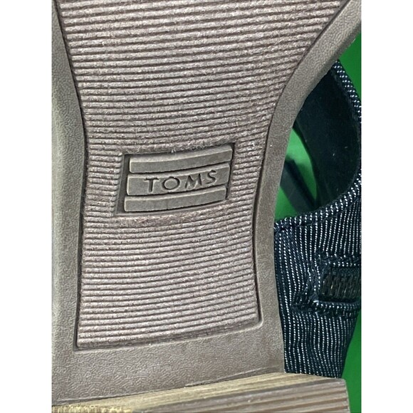 Toms Sandals Womens Sz 7 Blue Majorca Open Toe Cut Out Strap Heels Zipper - Picture 9 of 11
